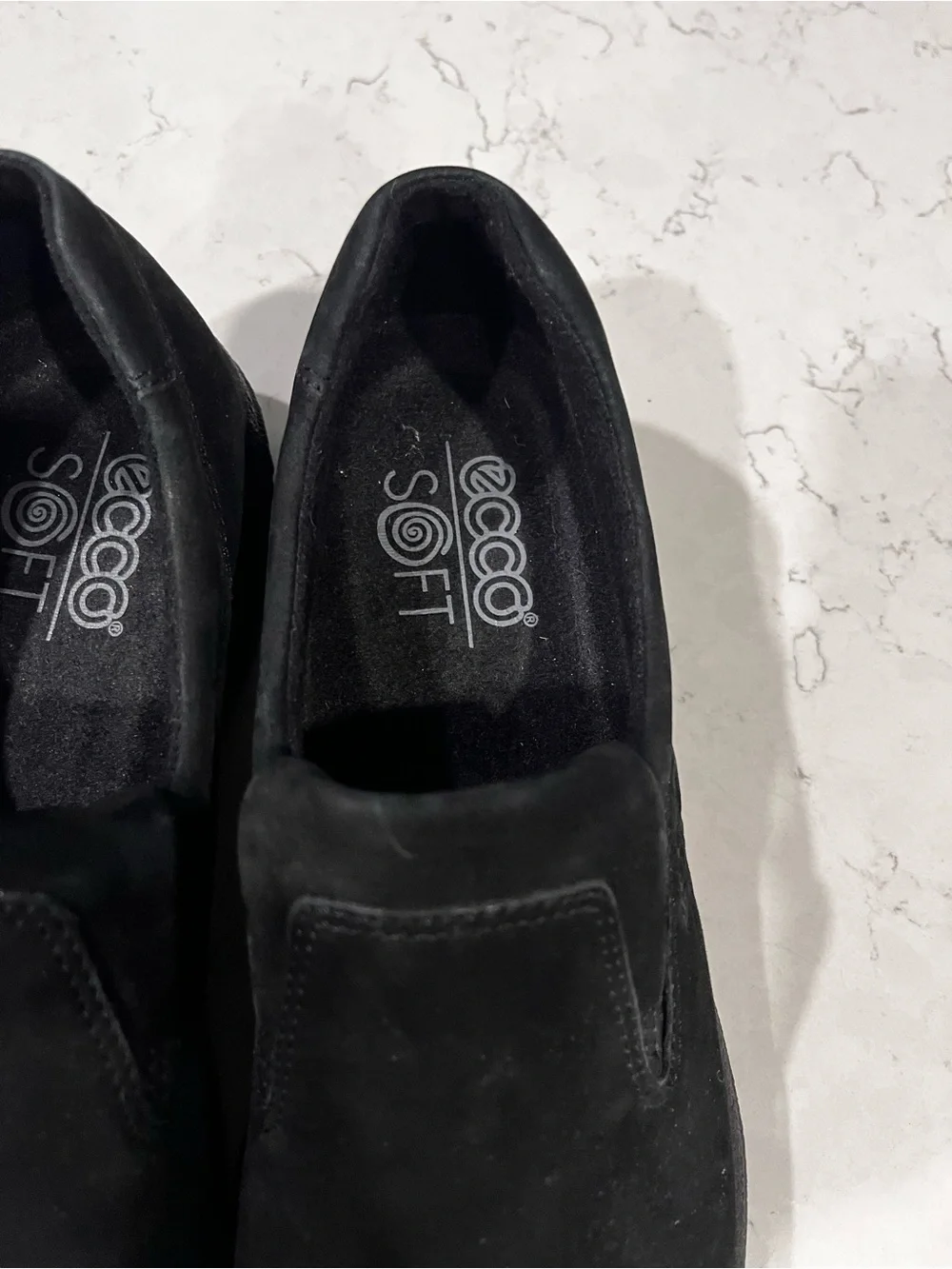 ECCO Soft Black Suede Leather Slip On Loafers Sneaker Comfort Size 42 /11-11.5